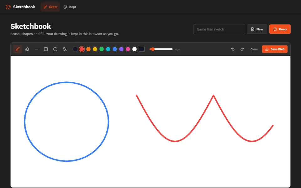 Sketchbook running in the figma theme