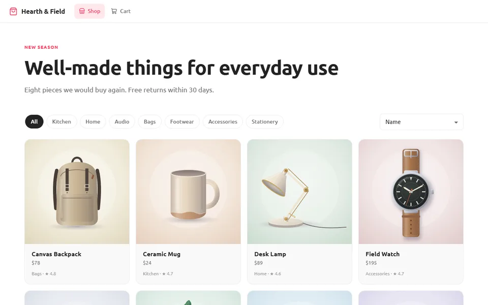 Storefront running in the airbnb theme